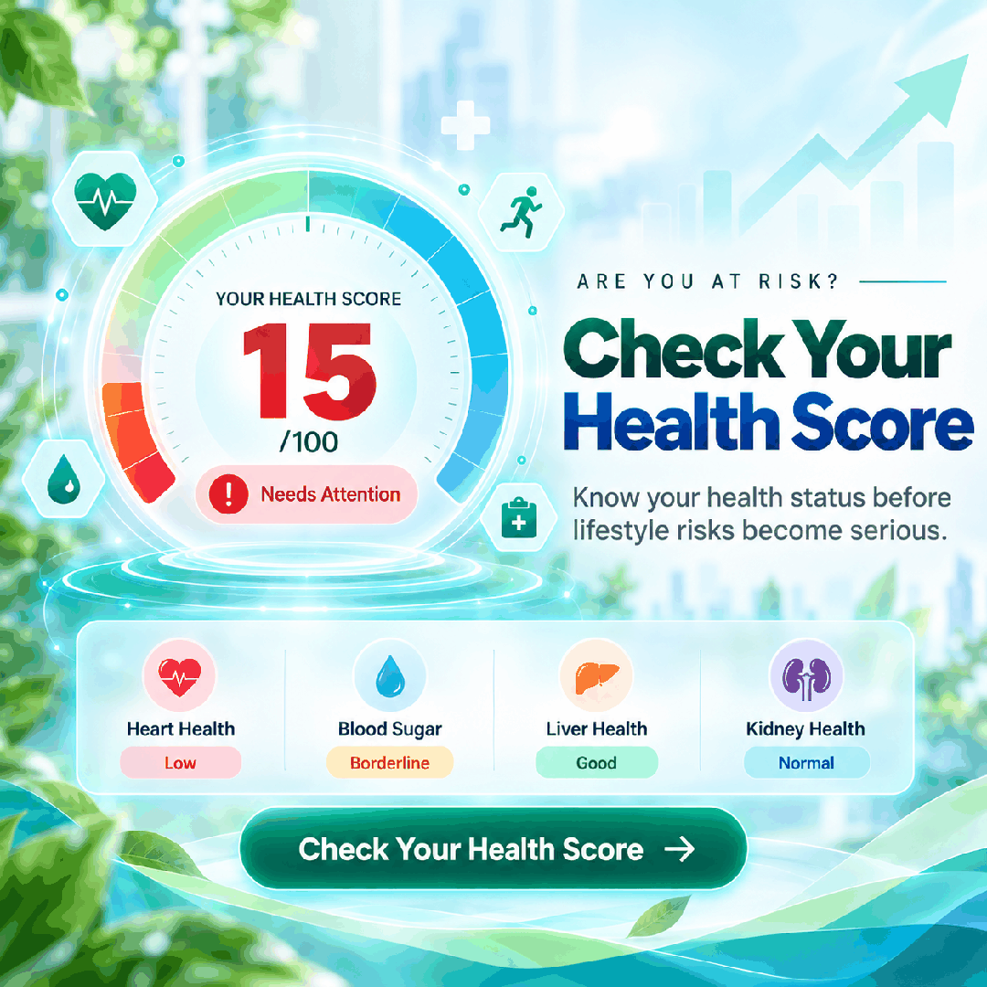 Lifestyle disease risks including blood pressure, sugar, obesity, liver and kidney health